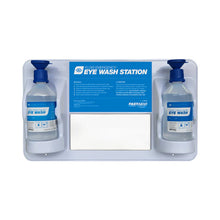 Load image into Gallery viewer, Emergency Eye Wash Station, Plastic Wall Mount with two 500ml saline solution bottles