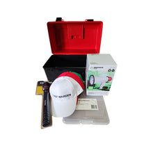Load image into Gallery viewer, Red and black case with 'WARDEN KIT' text on a white background showing contents