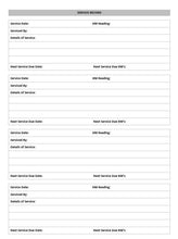 Load image into Gallery viewer, Service Record Page