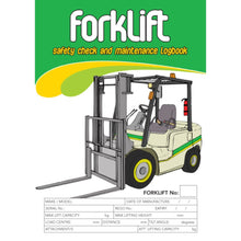 Load image into Gallery viewer, single shift Forklift pre start safety check and maintenance record logbook cover
