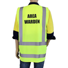 Load image into Gallery viewer, Yellow Area Warden Zip Up Vest Back view