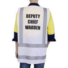 Load image into Gallery viewer, Zip Up Hi Vis Deputy Chief Warden Vest Back View
