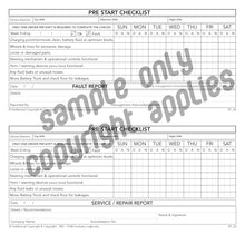 Load image into Gallery viewer, Battery Truck pre start checklist and maintenance logbook inside pages