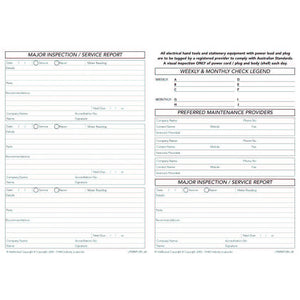 General Operators Safety Check and Maintenance Logbook inside pages
