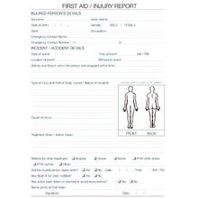 Load image into Gallery viewer, First Aid Injury Report - Inside Pages