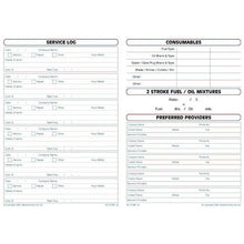 Load image into Gallery viewer, Stump Grinders Safety Check and Maintenance Logbook inside pages