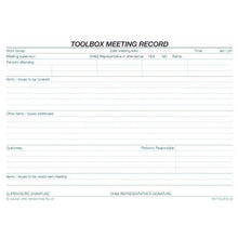 Load image into Gallery viewer, Toolbox Meeting Record Form