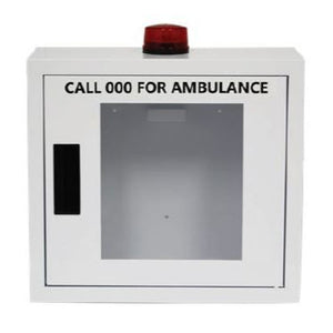Alarmed AED Cabinet with Emergency Phone Number