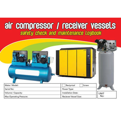 Air Compressor Receiver Vessel Pre Start Checklist Logbook cover