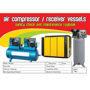 Air Compressor Receiver Vessel Pre Start Checklist Logbook cover