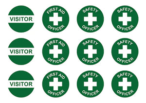 Hard Hat Labels, Assorted, Sheet of 12
