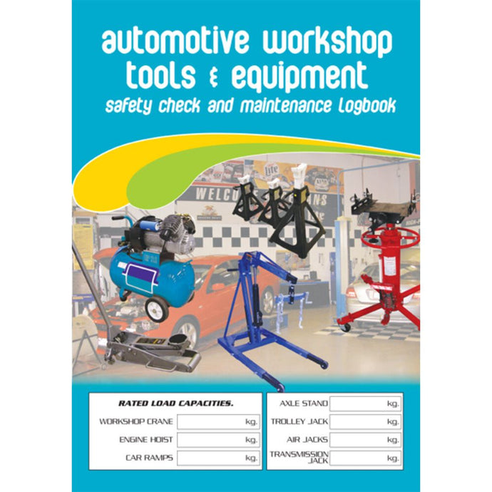 Automotive Workshop Tools Pre Start Safety Check and Maintenance Logbook cover image