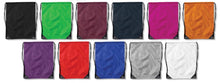 Load image into Gallery viewer, Collection of colorful drawstring bags arranged in a grid.
