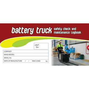 Battery Truck and Electric Pallet Jack Logbook Cover
