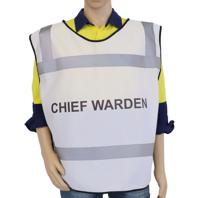 Chief Warden Tabard Style Vest on model