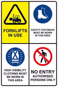 Conditions Of Entry Sign with 4 icons