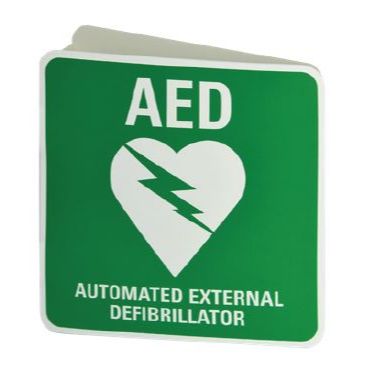 Corridor Off Wall AED Defibrillator Sign