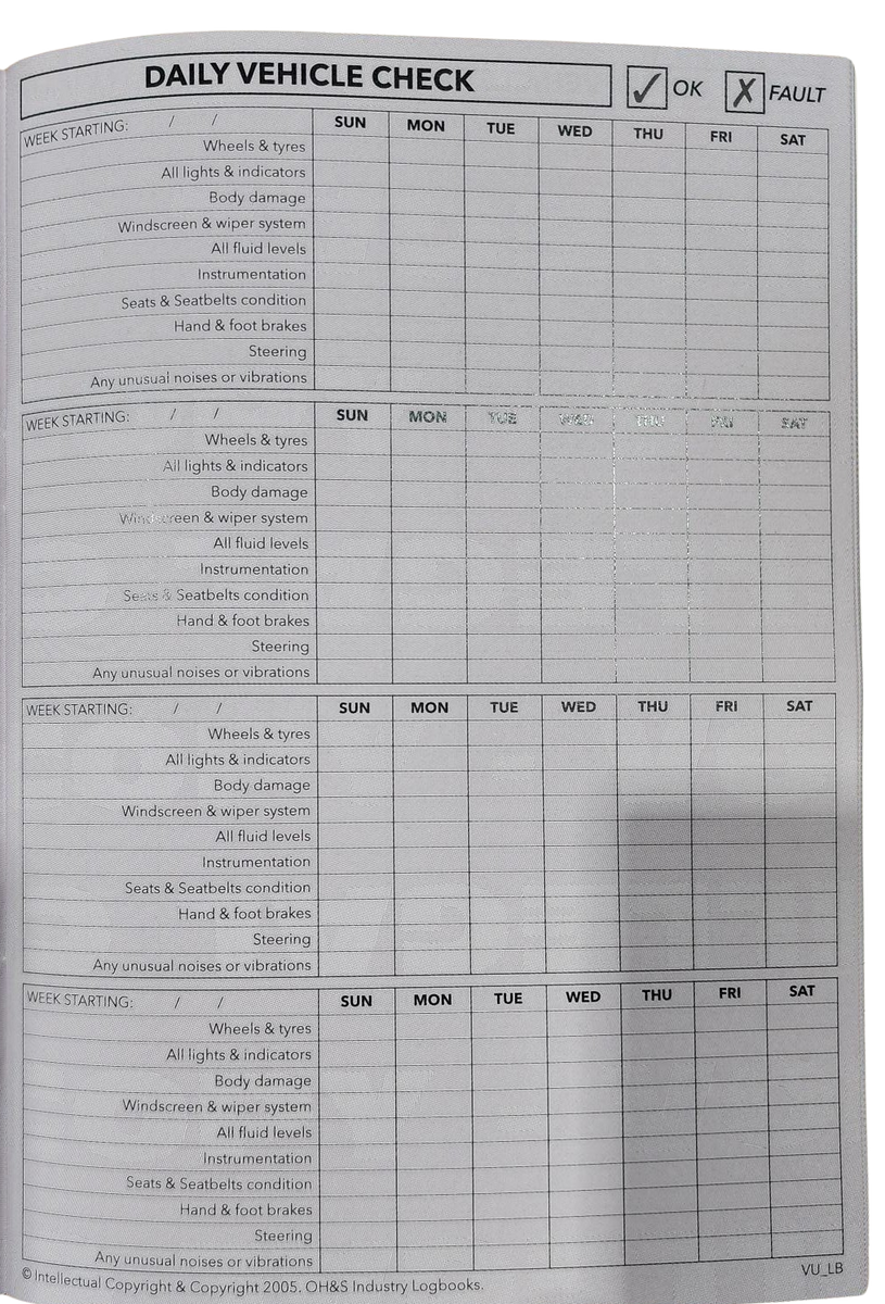 Vehicle Safety Check and Usage Logbook