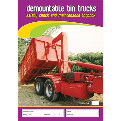 Demountable Bin Truck Pre Start Checklist and Maintenance Logbook cover