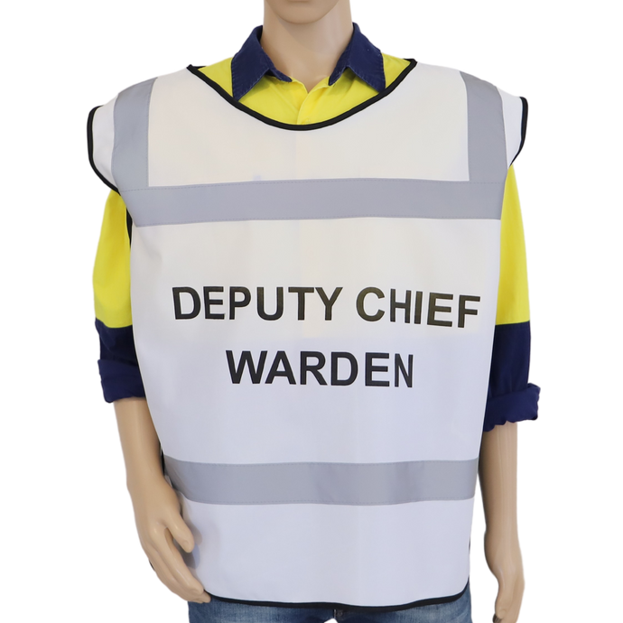 Deputy Chief Warden Tabard style vest on model