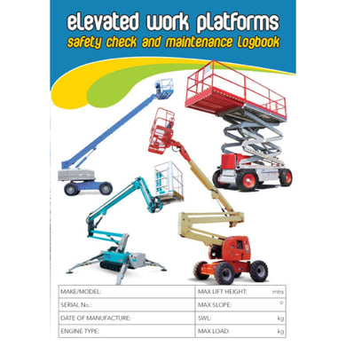 Elevated work platform pre start and maintenance checklist logbook