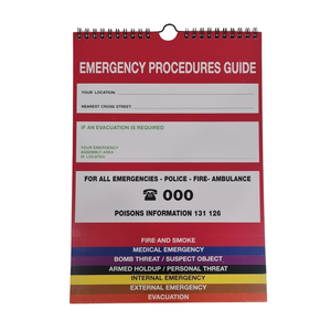 Emergency Procedures Flip Chart with Wall Hanger