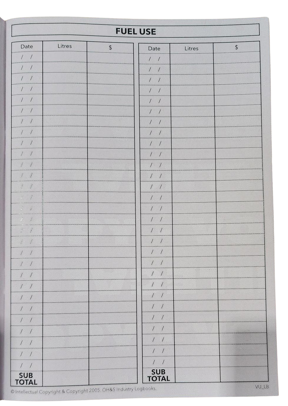 Example Vehicle Usage Record Vehicle Safety Check and Usage Logbook
