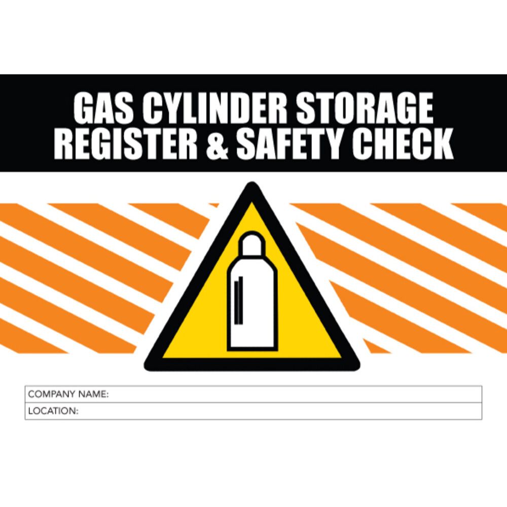 Compressed Gas Register Gas Cylinder Storage Register & Safety Check Logbook