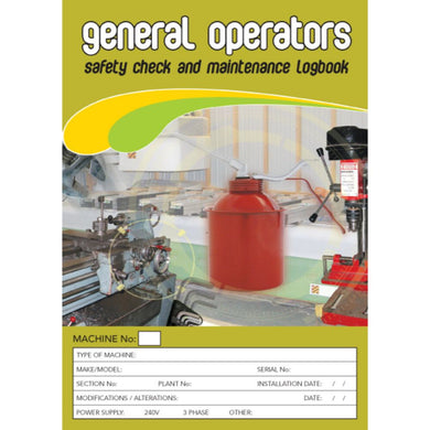 General Operators Safety Pre Start Checklist and Maintenance Logbook cover image