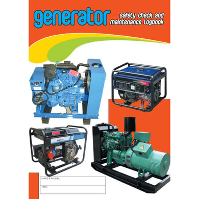 Generator Safety Pre Start Checklist and Maintenance Logbook