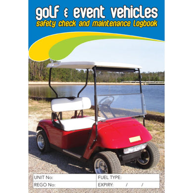 Golf Buggies & Event Vehicles Safety Pre Start Checklist and Maintenance Logbook