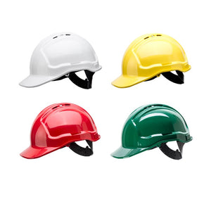 Hard hats showing all 4 available colours