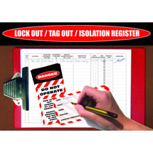 Load image into Gallery viewer, Lock Out Tag Out Isolation Register Book cover
