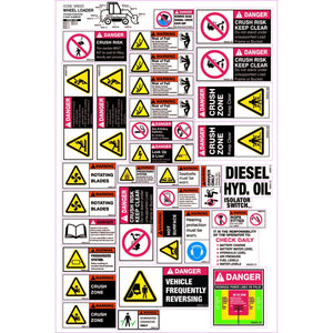 Machinery Safety Sticker Decal Set for Wheel Loaders