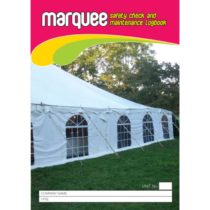 Marquee Pre Start Safety Checklist & Maintenance Logbook cover