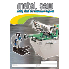 Load image into Gallery viewer, Metal Cut Off Saw Pre Start Safety Check &amp; Maintenance Book
