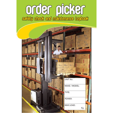 Order Picker Pre Start Safety and Maintenance Logbook cover