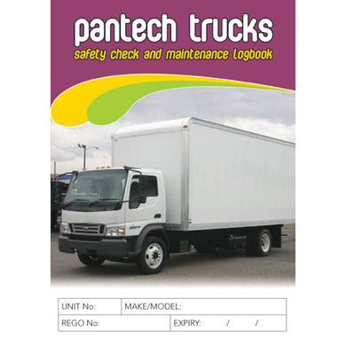 Pantech Trucks Safety Pre Start Checklist and Maintenance Logbook cover