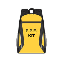 Load image into Gallery viewer, Yellow PPE Kit Back pack bag on white background
