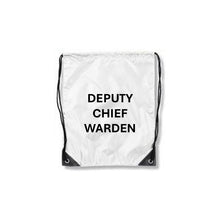 Load image into Gallery viewer, White drawstring bag with 'DEPUTY CHIEF WARDEN' text on a white background

