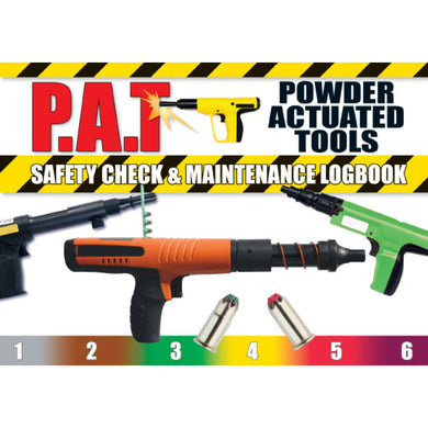 Powder Actuated Tools Safety Pre Start Checklist and Maintenance Logbook cover