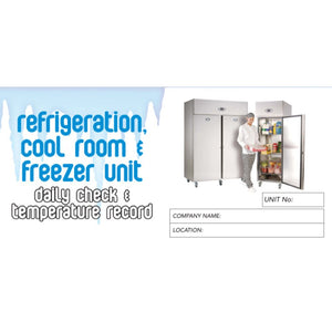 Refrigeration Cool Room And Freezer Unit Daily Check And Temperature Record book