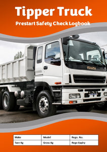 Tipper Truck Safety Pre Start Checklist and Maintenance Logbook Image