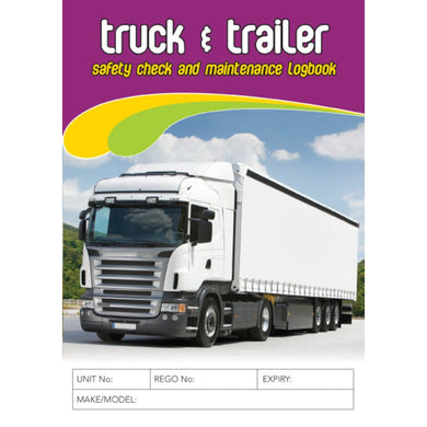 Truck & Trailer Pre Start Safety and Maintenance Check Logbook cover