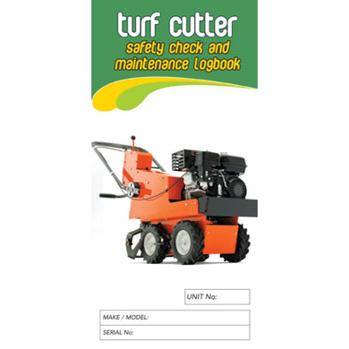 Turf Cutter Pre Start Safety and Maintenance Check Logbook cover