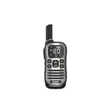 Load image into Gallery viewer, Black and silver walkie-talkie with digital display on a white background
