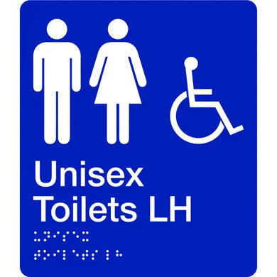 Braille Sign Unisex Toilets to the Left Hand