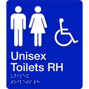 Braille Unisex Toilet Sign right hand