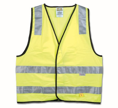 Hi-Vis Yellow Safety Vest with Reflective Stripes (Class D/N)