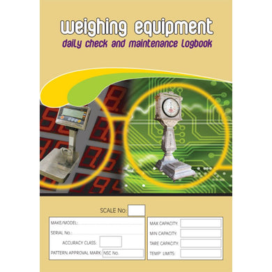 Weighing Equipment Daily Check and Maintenance Logbook cover